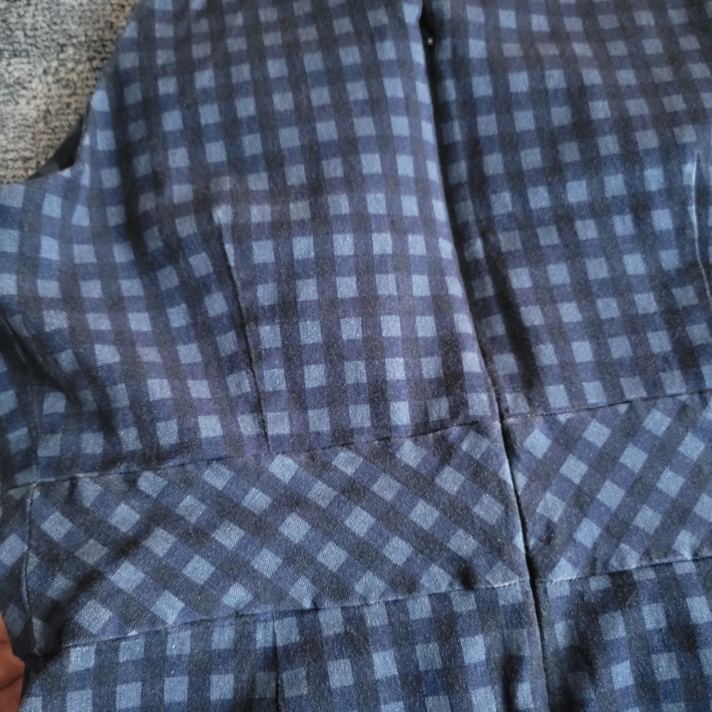 Banana Republic Navy and Light Blue Check Halter Sheath Dress - Picture 7 of 10